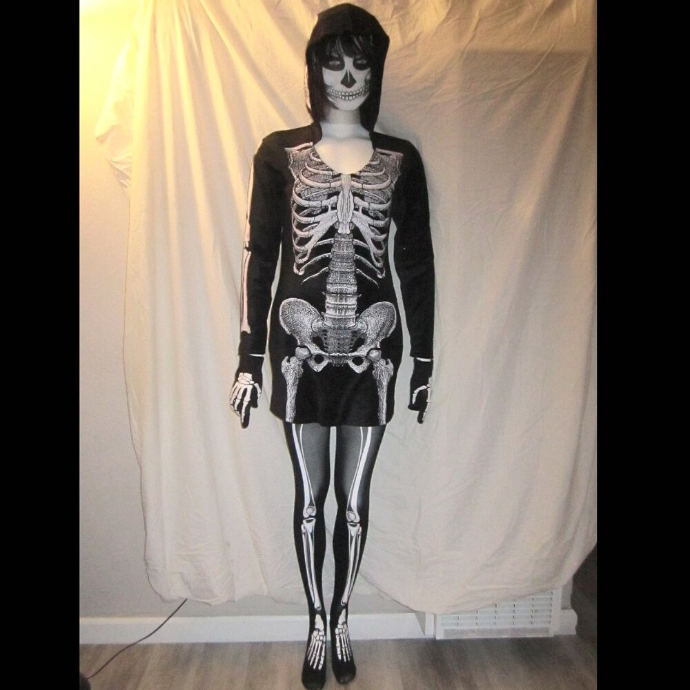 UNDERWRAPS - SKELETON HOODIE DRESS COSTUME
